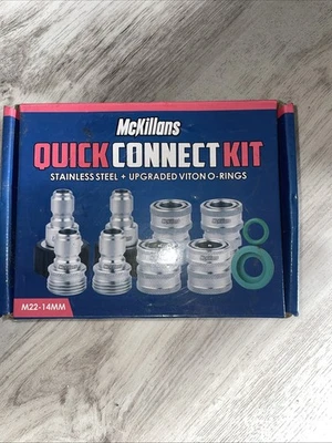 Kit de conexión rápida para lavadora a presión McKillans®, latón macho M22-14 mm a 3/8"  Foto 1 de 4