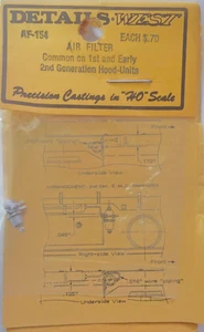 Filtro de aire West AF-154 con detalles a escala HO para unidades de capó de 1ª y 2ª generación nuevo en stock - Imagen 1 de 1