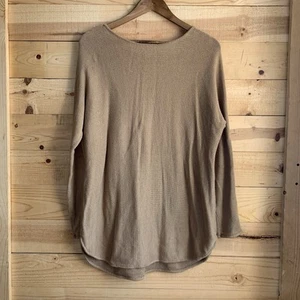 Michael Kors Tunic Knit Sweater Shirt Women’s Large Brown Tan Zipper Back - Picture 1 of 6