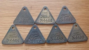Oldtimer Ford Motor Company Rouge Werk Werkzeug Check Tags N4411/22/33/66/77/88/99 - Bild 1 von 2