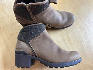 Merrell Chateau Mid Pull Waterproof Boots Women 7.5 Wool J000888 H57* - Picture 1 of 15