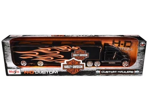 2023 Harley Davidson Custom Hauler Trailer Black 1/64 Diecast Model by Maisto - Picture 1 of 5