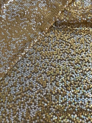 Tela de lentejuelas doradas y plateadas de 4 yardas Foto 1 de 4
