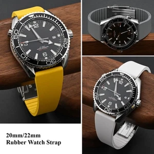 20/22mm Rubber Watch Strap Cut to Size Quick Release Watch Band Soft Watchband - Picture 1 of 107