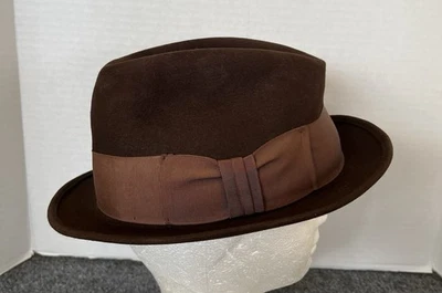 Royal Stetson VTG Fedora Mens size 7 3/8 Brown Wool Classic Casual Hat Cap - Image 1 of 4