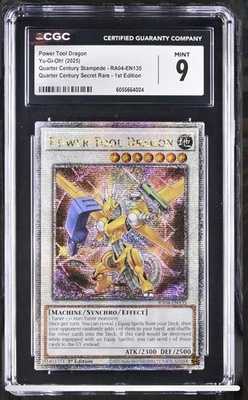 Yugioh Power Tool Dragon RA04-EN135 Quarter Century Secret Rare 1st Ed. LP CGC 9 - Image 1 of 3