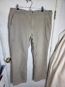 Duluth Trading Pants Men's 40X32 Beige Flex Fire Hose Cargo Red Fleece Lined - Picture 1 of 10