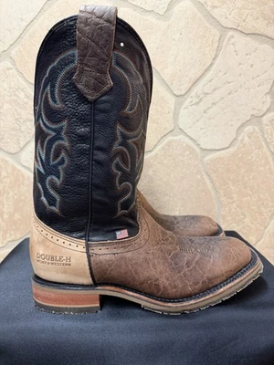 Mens 11 EE Square Toe ICE Roper Western Cowboy Boots w/ Handy Pocket USA Made - Image 1 of 4
