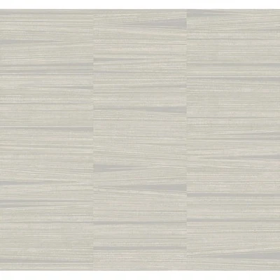 Papel de parede designer linha moderna listra abstrata, bege em acinzentado, 60 pés quadrados - Imagem 1 de 4