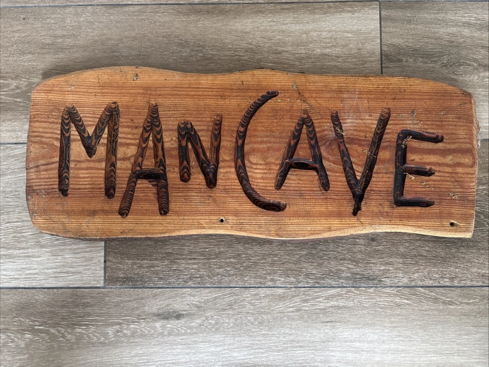 Wooden Hand Made - Man Cave / Shed Sign in Wood 26.75" Long - Image 1 of 4