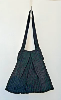 Bolso de mano de tela vintage mediados de siglo tela negra Herculon? Retro años 60-70 Foto 1 de 4