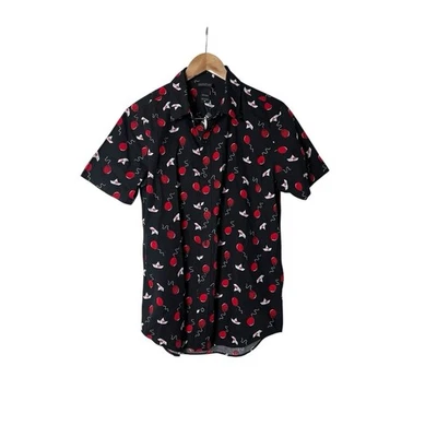 NWT IT Chapter 2 Sailboat Balloon Button Up Shirt Black Red Pennywise Clown M - Image 1 of 3