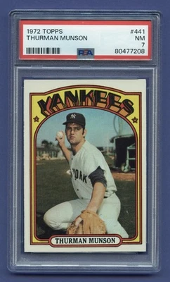 Thurman Munson 1972 PSA 7 casi nuevo Topps New York Yankees (#441) RZC Foto 1 de 3