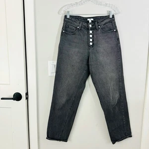 BP effetto invecchiato vita alta denim nero caviglia bottone mosca donna 27 - Foto 1 di 11