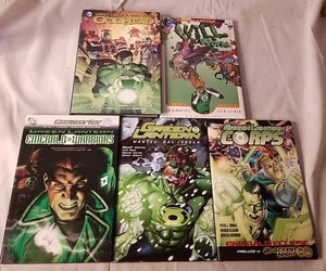 Lot Of 5 Green Lantern Corps Hardback Godhead World Warriors Wanted Emerald - Picture 1 of 6