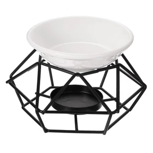 Metal Tealight Candle Holder, Bird Nest Ceramic Oil Burner, White - Picture 1 of 5