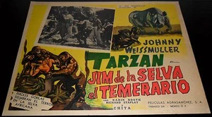 1948 TARZAN: Jungle Jim ORIGINAL MEXICAN LOBBY CARD Johnny Weissmuller - Picture 1 of 1