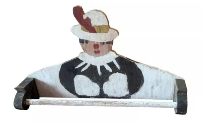 Antique Primitive Paper Towel Holder Wall Mount Wood Folk Art Shelf Kitchen Vtg - Image 1 of 4