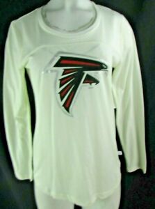 Atlanta Falcons NFL Women's Long Sleeve Varsity Shirt in Cream by Touch Stadium