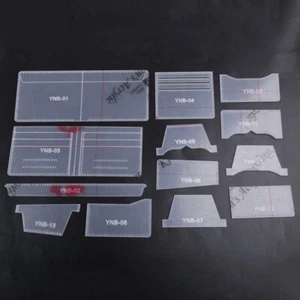 Leather Craft Tool Set 13pieces Acrylic Wallet Pattern Stencil Set Gift - Picture 1 of 8