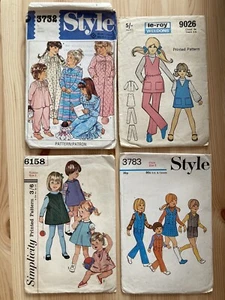 4 vintage sewing patterns for Children - various styles and ages - Picture 1 of 13