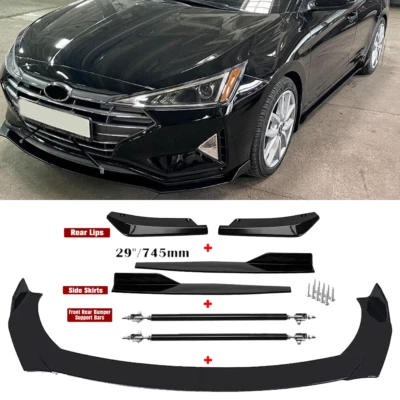 For Hyundai Elantra 2000-2021 Front Rear Bumper Lip Spoiler Splitter+ Side Skirt - Image 1 of 4
