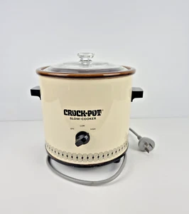 Vintage Crockpot Brand Beige & Brown Pattern Slow Cooker Model HPB Japan 1970s - Picture 1 of 23
