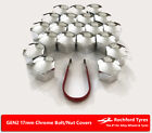 Chrome Wheel Bolt Nut Covers GEN2 17mm For Citroen C3 [Mk2] 09-17 Citroen C3