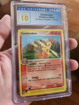 (POP 1) CGC 10 PRISTINE Combusken 28/109 Ex Ruby Sapphire 2003 Pokemon Card - Image 1 of 4
