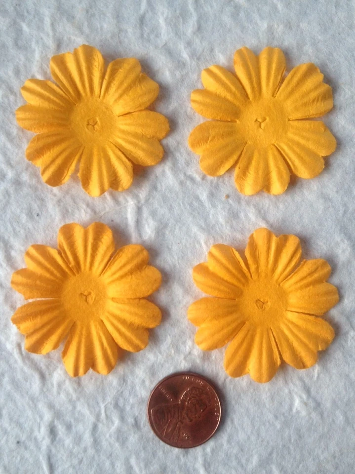 10 Flores Pétalos Flores Calabaza Naranja Calabaza Hecho a Mano Morera Papel Otoño  Foto 1 de 4