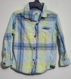 Cat & Jack Boys Size 4T Button-Up Long-Sleeve Shirt Multicolor Plaid - Picture 1 of 3
