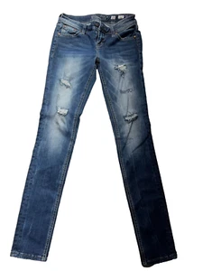 Miss Me Jeans Women 25 Medium Wash Denim Signature Skinny JE30733R Inseam 31 - Picture 1 of 15
