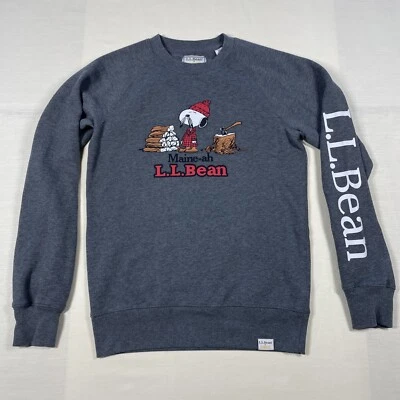 LL Bean Snoopy Peanuts Hombres Extra Pequeña Gris Sudadera Maine Leñador Foto 1 de 4