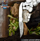 Csfif Custom Skinner Knife Twist Damascus Bone Steel Bolster Outdoor Collectible