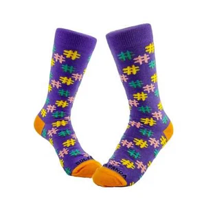 Hashtag Pattern Socks from the Sock Panda (Adult Small - Shoe Sizes 2-5) - Picture 1 of 5