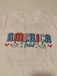Patriotic Unisex Tee-Shirt - America Tour - Small - Picture 1 of 3