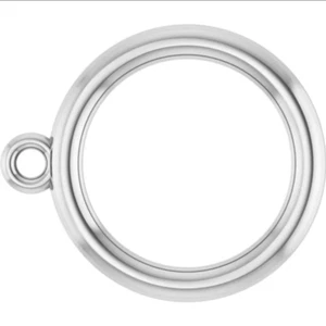 Anillo 18k 10mm OD 7mm ID SÓLIDO Oro Blanco 16ga PALANCA Final EE. UU. - Imagen 1 de 3