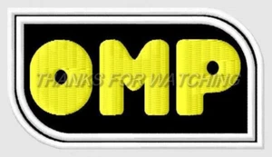 OMP EMBROIDERED PATCH IRON/SEW ON 3-7/8"x 2-1/8" RALLY RACING SHOES SUIT, GLOVES - Bild 1 von 2