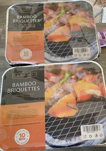 2 x Asado disposable bamboo briquette instant grill BBQ + flameboy multi tool - Picture 1 of 4