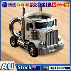 Semi-Truck Coffee Mugs Creative Truck Coffee Cup Resin Coffee Mug (White) Au - Picture 1 of 12