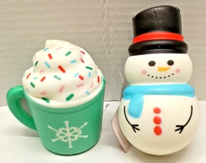 Weihnachtsmotiv Schneemann und Tasse 4 Zoll groß Plüsch weich und süß - Bild 1 von 4