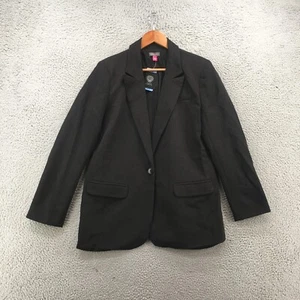 Vince Kamuto Blazer Suit Jacket Womens L Black One Button Peak Lapel Pockets NEW - Picture 1 of 21