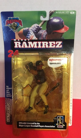 2000 McFarlane Sports Picks Manny Ramirez #24 Series 1 Yellowed. NIB First Ed Cover