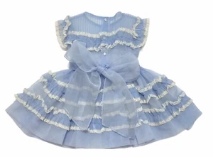 Vintage Blue Nylon Sheer Lace Toddler Ruffles Pageant Party Girl Dress 2T? - Picture 1 of 12