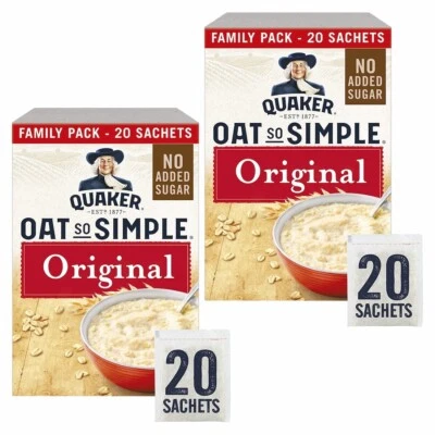 Quaker Oat So Simple Oats Original 40 x 27g - Vollkorn Haferflocken Porridge - Bild 1 von 4
