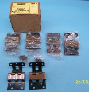 STANLEY #1592-4 OVERLAY CABINET HINGE, BRONZE 5 PAIRS  (OC-5) - Picture 1 of 4