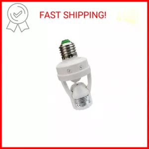 PIR Motion Sensor Light Socket,E26/E27 Smart Lamp Bulb Holder Adapter Auto On/Of - Picture 1 of 2