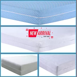 100% Cotton Zipped Mattress Protector Total Encasement Anti Bug Matress Cover - Picture 1 of 14