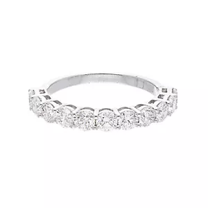 0.91 Ct Lab Grown CVD Round Diamond Ring 14k White Solid Gold Wedding Jewelry - Picture 1 of 6