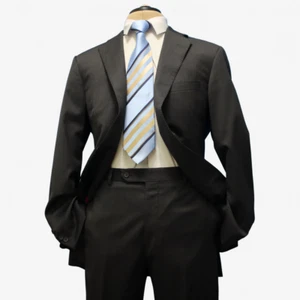 Samuelsohn Performance 2 Piece Suit 41L Gray Sharkskin Super 120s Loro Piana - Picture 1 of 22
